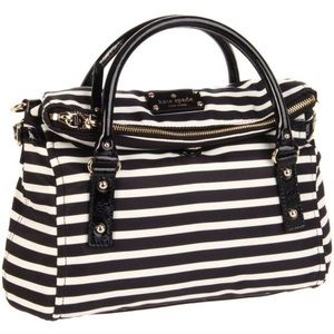 Kate Spade Leslie nylon striped handbag.